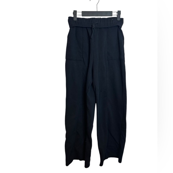 Planet Heart Black Foldover Wide Leg Sweatpants - Picture 2 of 6